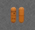 Adderall XR 20 mg yellow capsule image