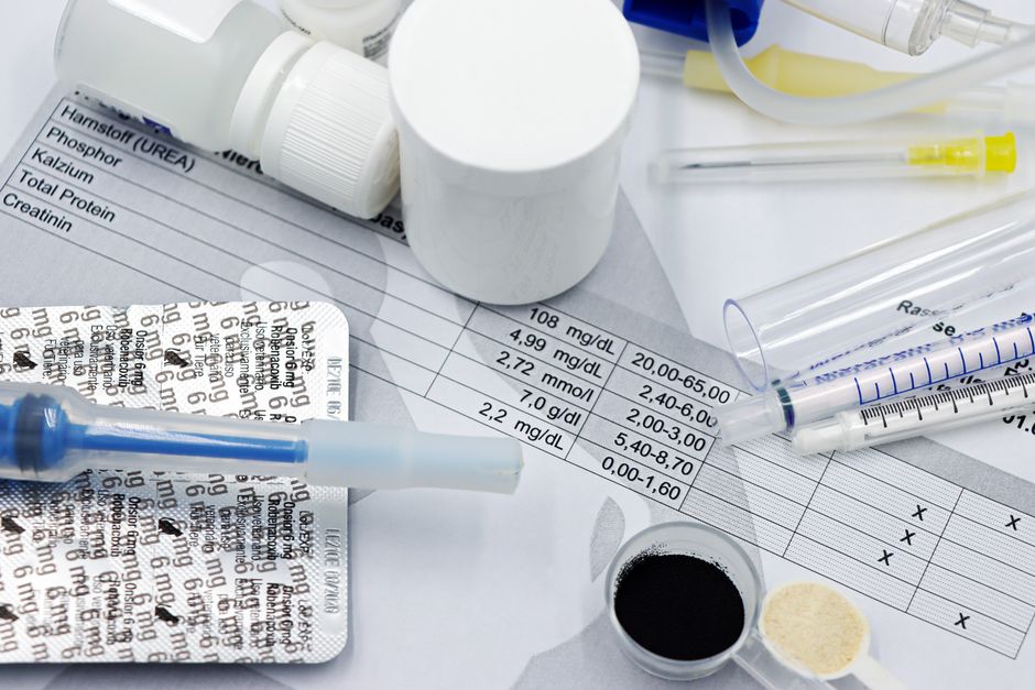 Laboratory technician examining a hair sample for oxycodone drug testing analysis